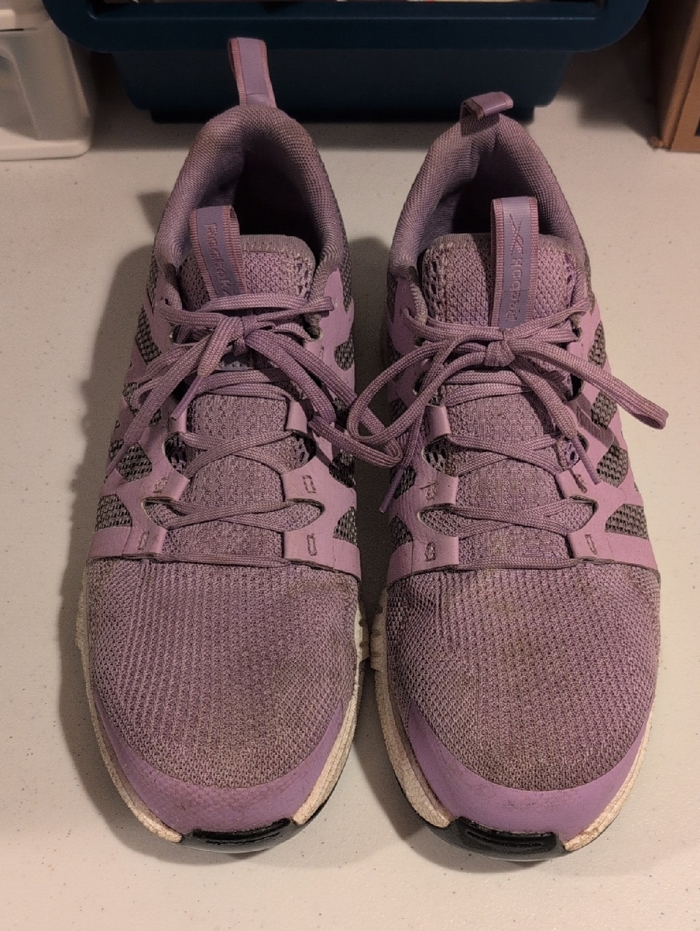 Reebok Women's Lavender Knit Lace-Up Athletic Sneakers